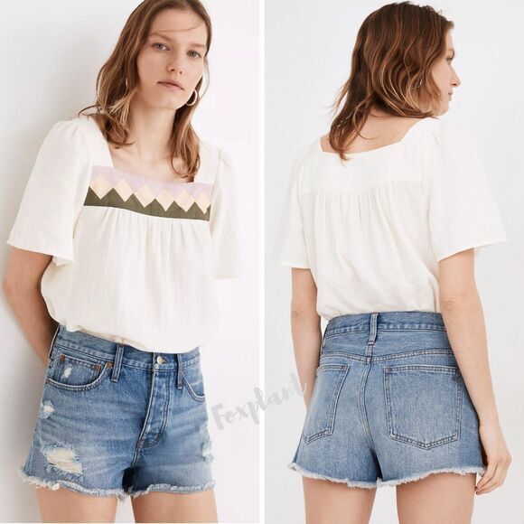 NEW Madewell Relaxed Denim Shorts in Homecrest Wash: Ripped Edition, 26 - Picture 1 of 16